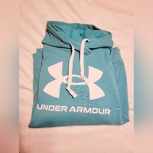 Under Armour Sky-Blue Hoodie with White Logo